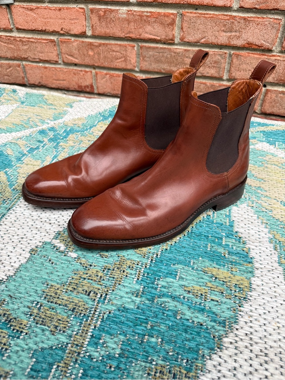 Frye mens brown leather boots booties. 9.5